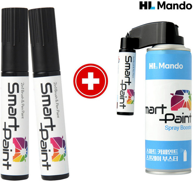 HL 만도 테슬라 페인트 붓펜 자동차 차량용 도색 투명 세트 모델3 모델S 모델X 모델Y, PMNG 미드나이트실버 +부스터킷 스프레이, 1세트