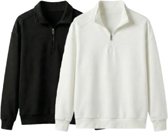 고르보 남자 봄 맨투맨 반집업 티 오버핏 캐주얼 티셔츠