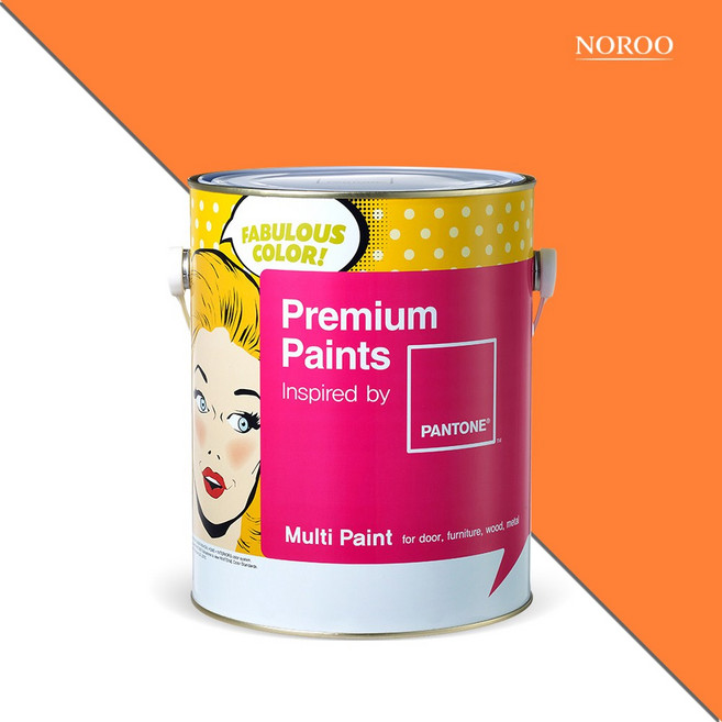 노루페인트 팬톤 멀티용 페인트 저광 4L, 저광 16-1364 Vibrant Orange