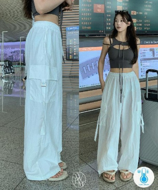 무배 옆벨트 나일론 카고 와이드 조거 팬츠 워너비뮤즈