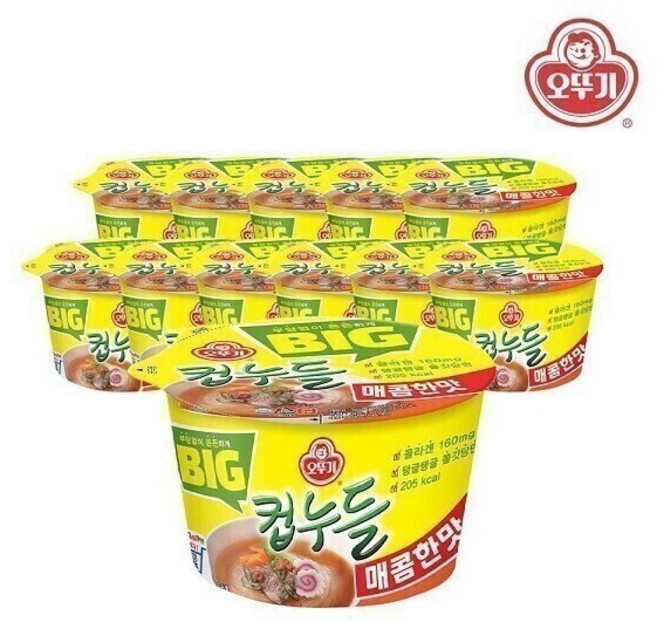 데일즈기획 오뚜기 빅컵누들 매콤한맛 61g, 12개