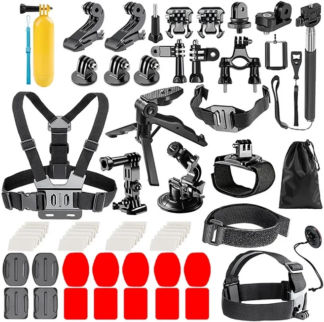 Gopro Hero 용 액션 카메라 액세서리 키트 12 11 10 9 8 7 6 5 4 Max Mount Session YI 4K SJCAM EKEN Osmo, 09 65IN1