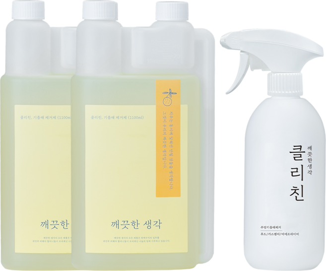 깨끗한생각 클리친 알뜰 공병세트 1100ml 기름때 제거제 가스렌지 후드 청소 에어프라이어 세척, 1세트