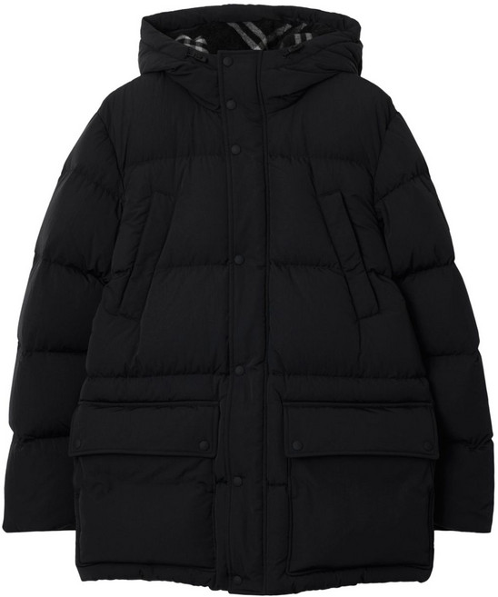 버버리 로고 패치 패딩 코트