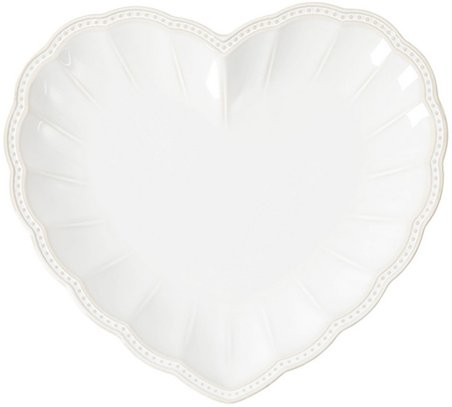 토탈하우스 티니블랑 미뉴엣 하트 도자기 식기 280 하트접시 8464, 1개, 아이보리