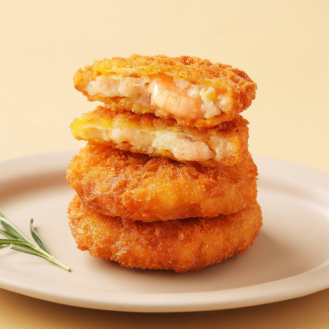 리얼 통살 새우패티 650g (10pcs) 햄버거용 새우버거 새우까스, 1개