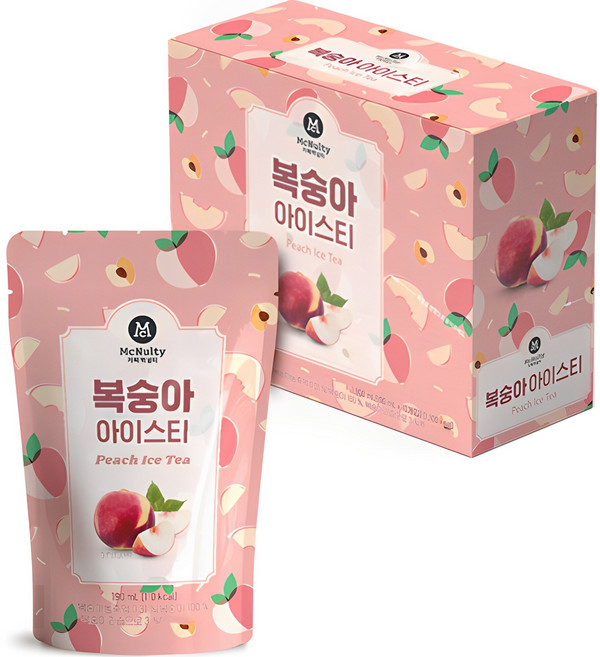 맥널티커피 복숭아 아이스 티, 190ml, 10개