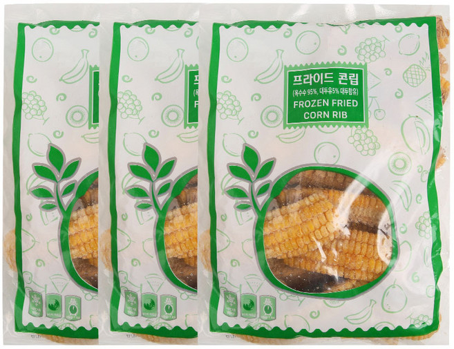 산들네이처 프라이드 콘립 냉동옥수수 옥수수튀김 옥수수 요리 3kg (1kg x 3봉), 3개, 1kg