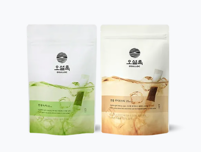 [오설록] 찬물 녹차&루이보스 티, 1세트, 2개입