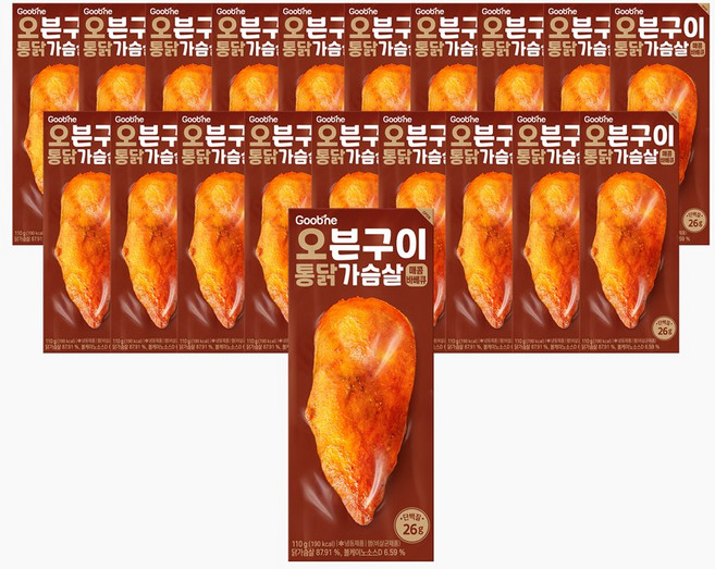 굽네 오븐구이 통 닭가슴살 매콤바베큐 110g, 20개