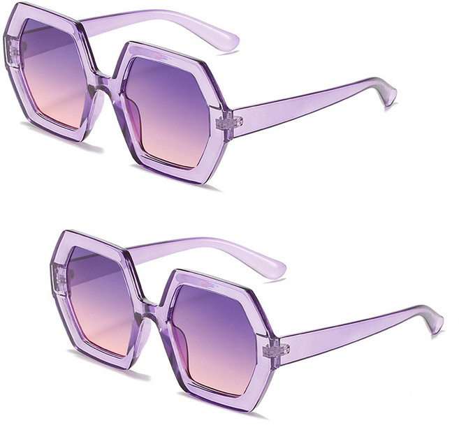 리빙듀오 인싸선글라스 안경 인생네컷 할로윈 2개 한세트, 031.펜타곤선글라스 퍼플(142)