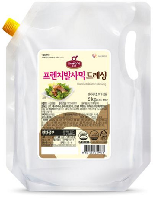 [얌얌마켓] 쉐프원 프렌치발사믹드레싱, 2kg, 1개