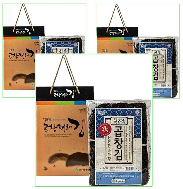 곱창김 100매 대한물산 웰빙선물세트 완도산, 3세트