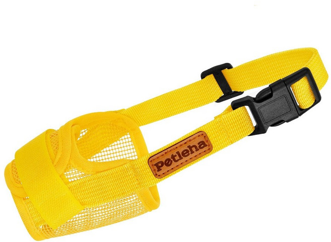 오늘멍냥 강아지 개 메쉬 소형견 중형견 대형견 애견 입마개, 1개, 옐로우 M