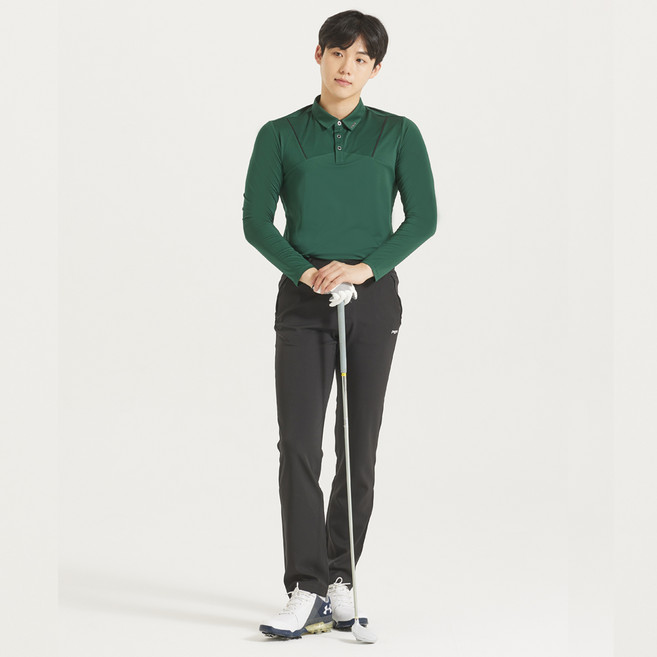 피지알골프 PGR 남성용 라인배색 골프웨어 카라 긴팔 티셔츠 GT 3308