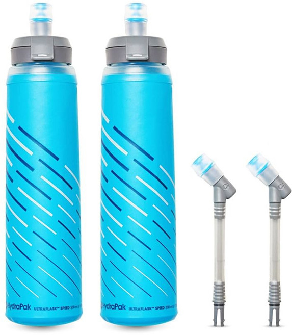HydraPak UltraFlask 스피드 500ml 또는 600ml - 하이드레이션 조끼 및 러닝 팩용 접이식 소프트 플라스크 물병 쉽게 열 수 있는 캡 포함, 1개