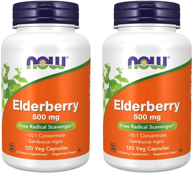 나우푸드 엘더베리 500mg 베지 캡슐, 120정, 2개 - 쿠팡