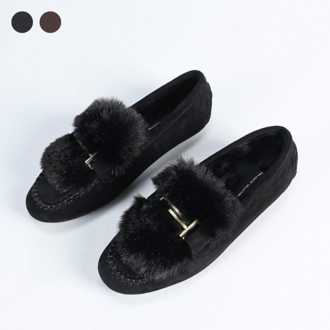 페조 여성 플랫슈즈 털 로퍼 겨울 단화 PZFLFR 8836-5