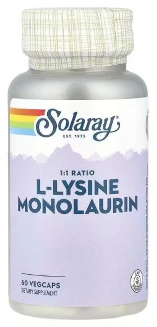 쏠라레이 L-라이신모노라우린 1:1 비율 베지캡슐 60정, 1개 - 쿠팡