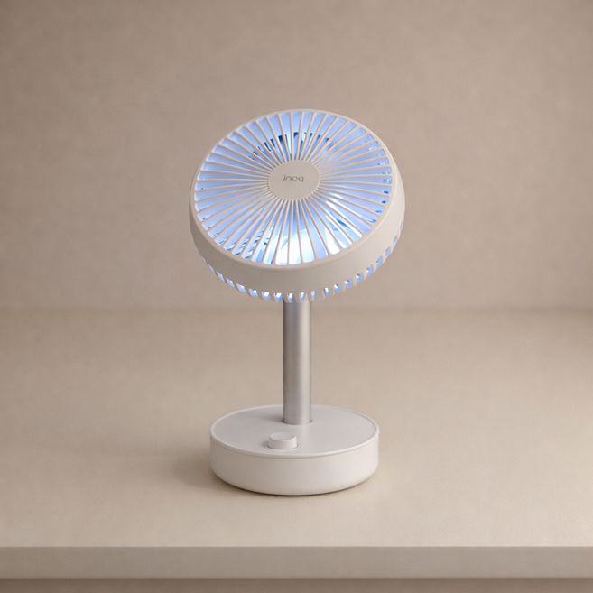 무선 BLDC 탁상용 선풍기 7인치 7날개, 크림화이트, IA_MFL405_1