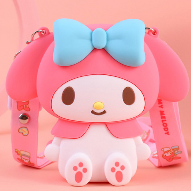 마이멜로디 말랑말랑 실리콘 전신크로스백L 핫핑크