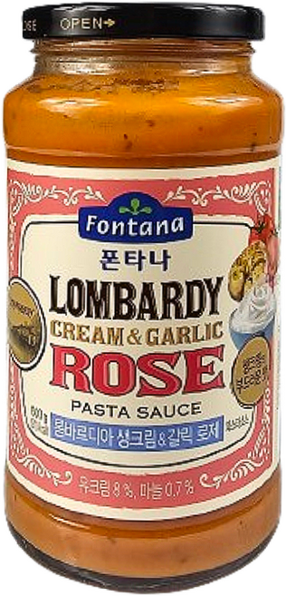 폰타나 롬바르디아 생크림 앤 갈릭 로제 파스타소스, 600g, 4개