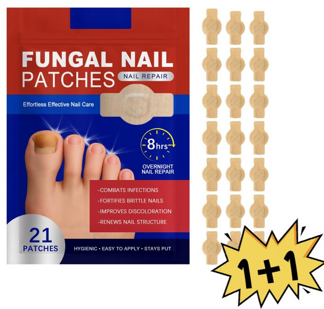 마켓온365 발톱 케어 간편한 하이드로겔 손상된 손톱 패치 마일드 푸석푸석한 큐티클 모이스처 총 42패치, 21PATCHES × 2개, 2개
