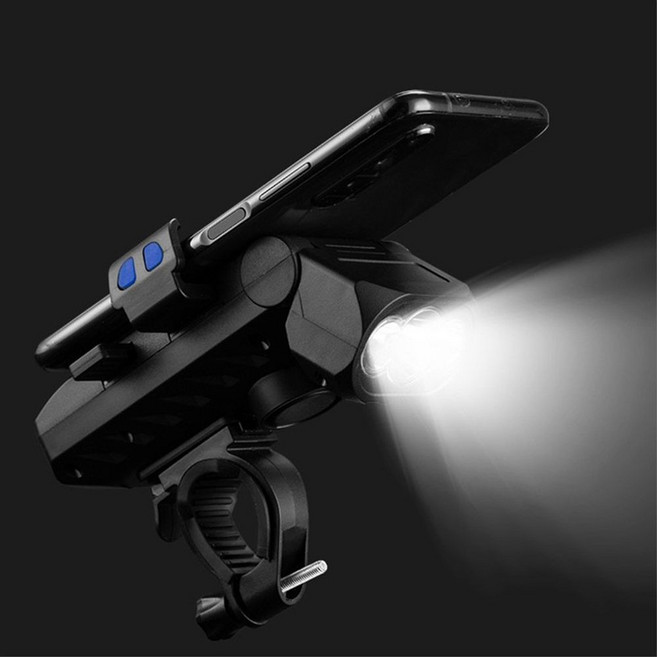 USB충전식 자전거후레쉬 폰충전거치대 전자벨 블랙-392, 단일품목, 1개