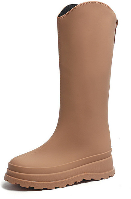 時尚女士高筒防水雨鞋，防滑耐磨橡膠廚房工作鞋