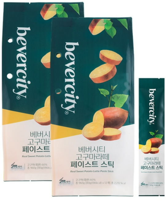 고구마 라떼 페이스트 스틱, 960g, 5개, 80g, 12개입