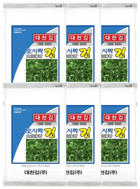 대천김 도시락김, 5g, 72개