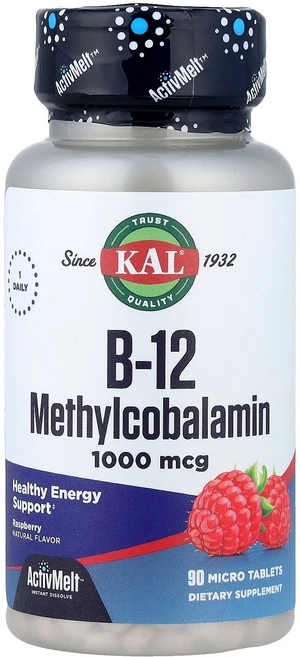 KAL 칼 B-12 메틸코발라민 1 000mcg 90 마이크로 태블릿 건강유지 영양제 건강보조식품, KAL 칼 B-12 메틸코발라민 1,000mcg 90, 1개, 90정 - 쿠팡