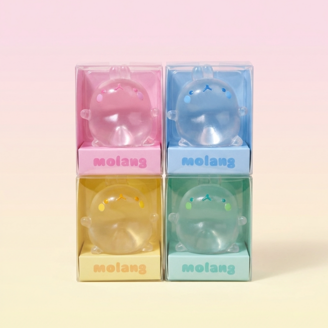 몰랑 투명 모찌 스퀴시 말랑이 1+1+1+1 4종 세트 스트레스볼 폭신 쫀득 주물럭, 1세트