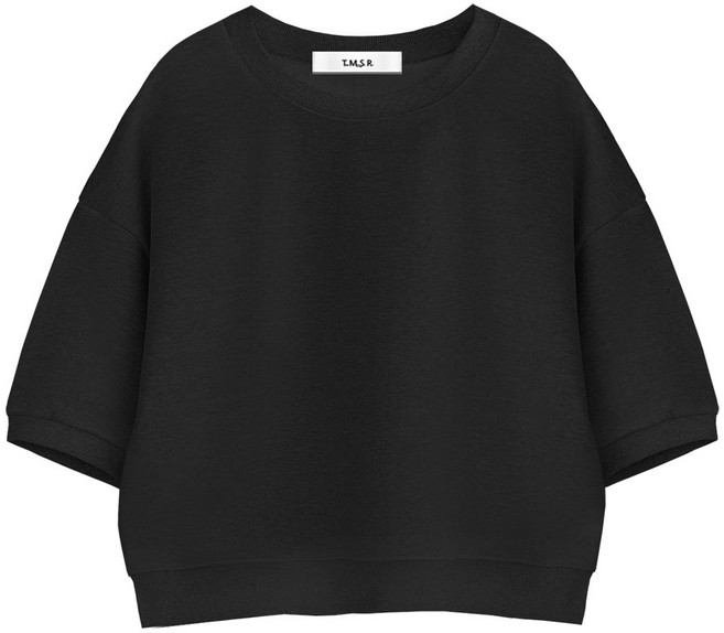 몰토벨리노 TSF 무지 세미오버핏 크롭 반팔 맨투맨