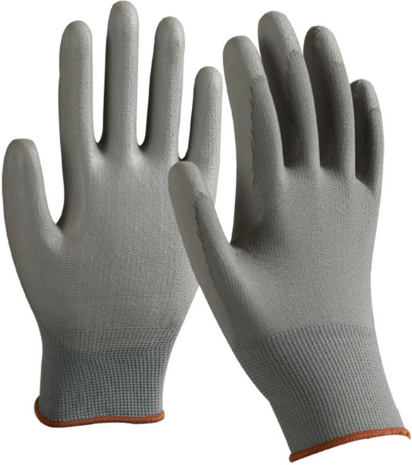 스카이 PU팜 손바닥 코팅 장갑 그레이 10켤레, 그레이 대형, 10개