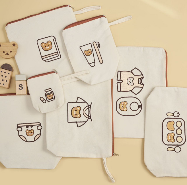 [블랙체리] 어린이집 방수 파우치 7종세트, 곰돌이