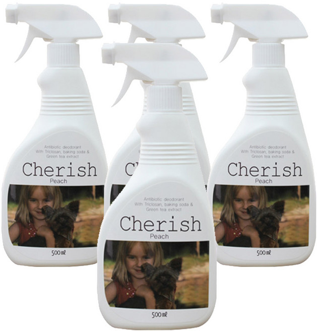 체리쉬 애완동물 탈취제, 복숭아, 4개, 500ml