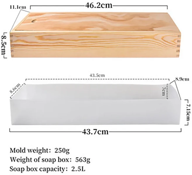 실리콘 비누 만들기 금형 뚜껑이 있는 나무 상자 용품 유연한 수제 DIY 도구 공예품, 02 B