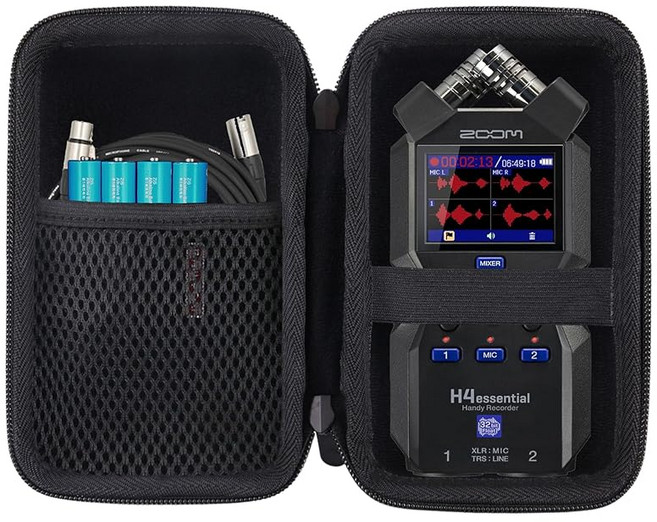 WAIYUJP ZOOM H4essential (ZOOM H4essential) 수납 케이스 호환 줌 레코더 보호 수납, 상세페이지 참조