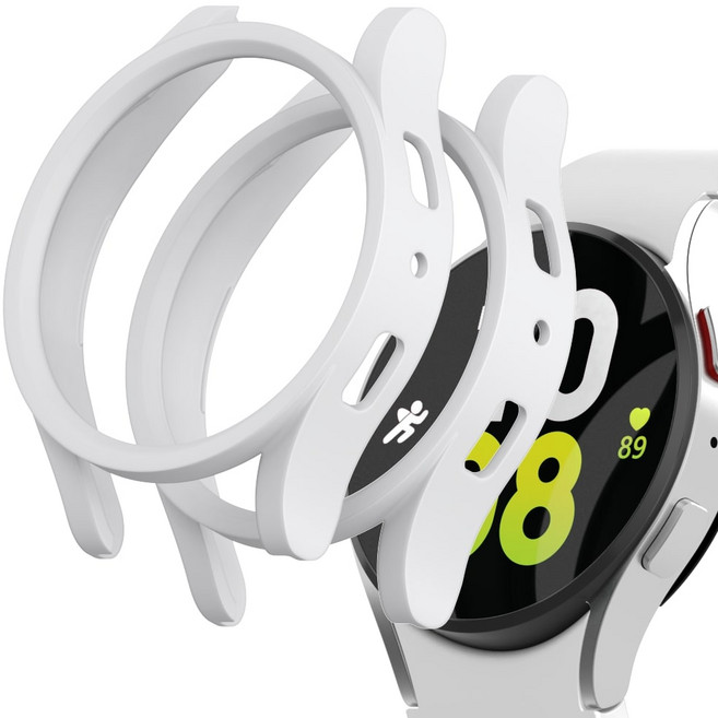 가꼬싶다 변색없는 하드커버 갤럭시 워치 케이스 2개입, 화이트+화이트, 2개