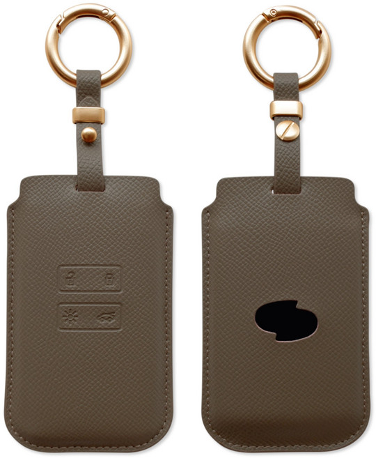 트니르 르노삼성 호환 아르카나 QM6 SM6 XM3 차 키케이스 천연 소가죽 가죽 키링 키홀더 차량용품, 르노A타입(태풍), 카푸치노