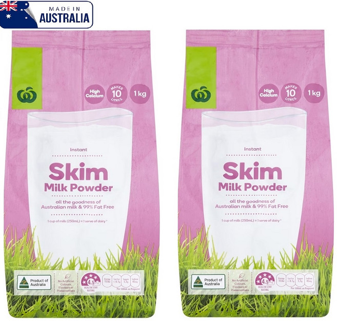 Woolworths 호주 울워스 스킴 밀크 파우더, 1kg, 2개