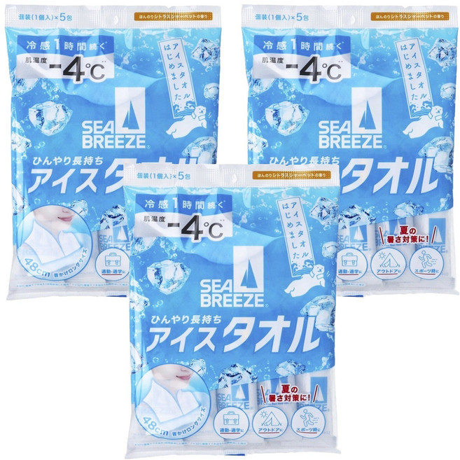 씨브리즈 아이스 타월 시트러스 샤베트 향 5개입, 3개