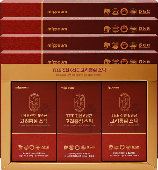 더 진한 6년근 고려홍삼스틱, 600g, 4박스