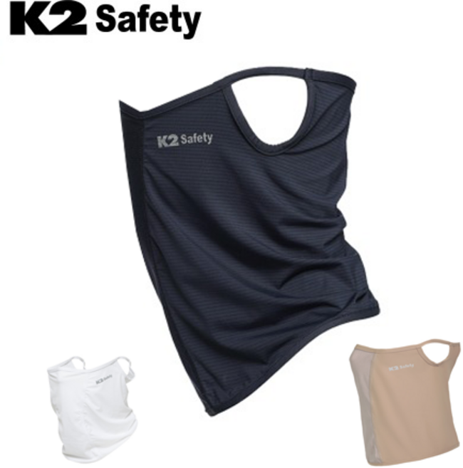K2 페이스마스크 여름 자외선차단 쿨 마스크 멀티 귀걸이형 목토시 안면마스크 숨쉬기편한 스포츠 등산 낚시 캠핑 작업용 야외활동, 화이트, 1개