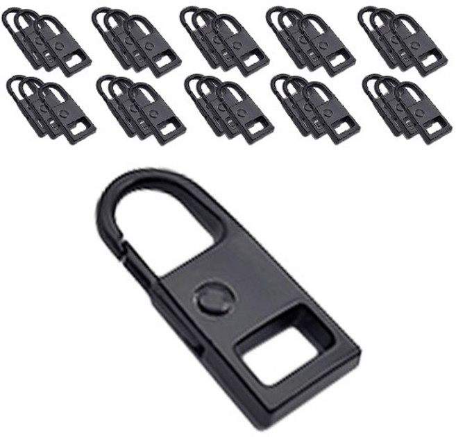 오월점빵 폭탄 창고정리 셀프수선 원터치 만능 클립 지퍼 고리 세트 DIY 부자재 가방 수리 손잡이 MA-J046, 30개, 건블랙