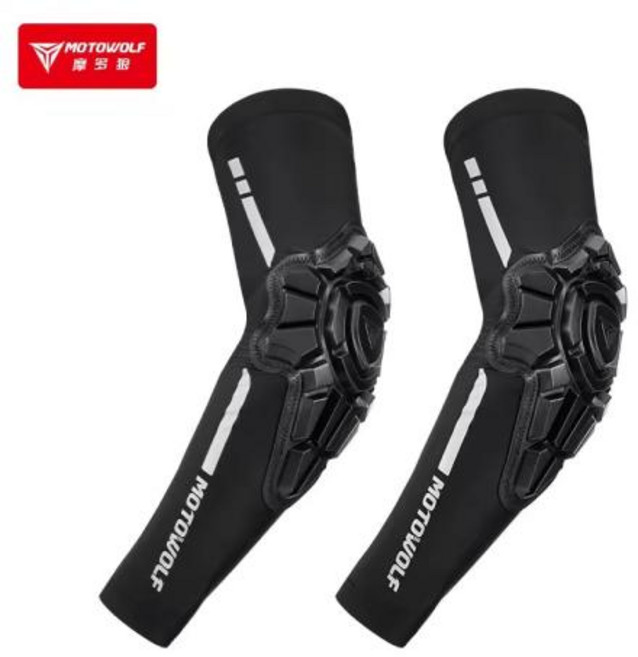 MOTOWOLF 여름 오토바이 팔꿈치 패드 Mtb 사이클링 보호 모토크로스 보호대 BMX DH ATV 장비, 1개, 2)Black