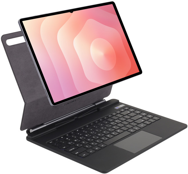 Allilio 갤럭시 탭 호환 블루투스 키보드 S8/9/10/11 울트라 북커버 S펜수납 터치패드 한글각인 매직키보드, 1개, 블랙