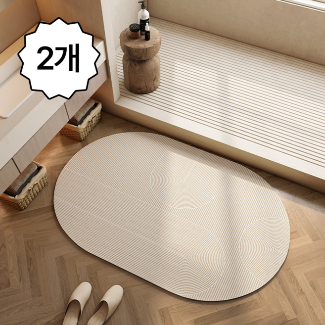1+1 르코이 물기순삭 발매트 규조토 욕실매트 폭신폭신 세탁가능 논슬립 no.4, 2개, 4번타입