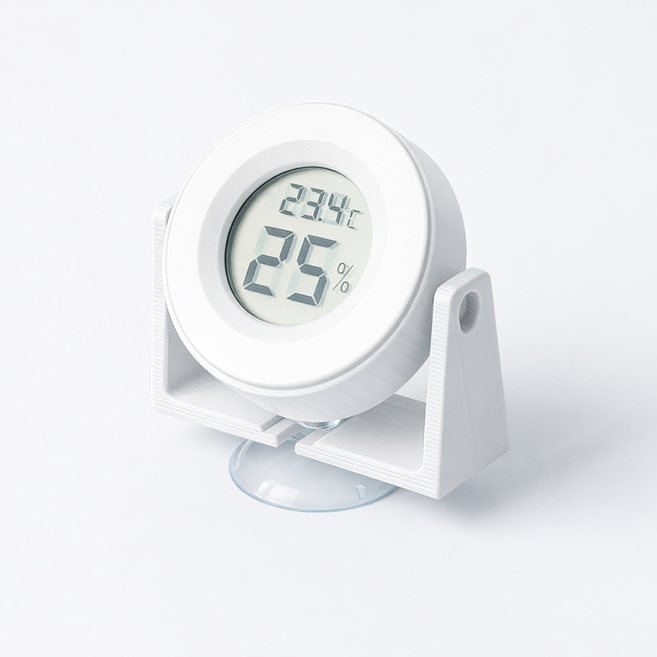 테라돔 테라리움 파충류 부착식 온습도계 원형타입, 1개, 화이트